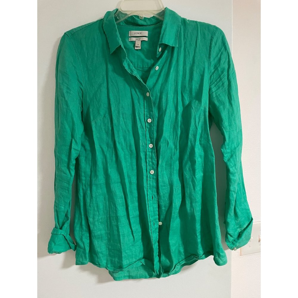 J. Crew Linen Button Down Blouse